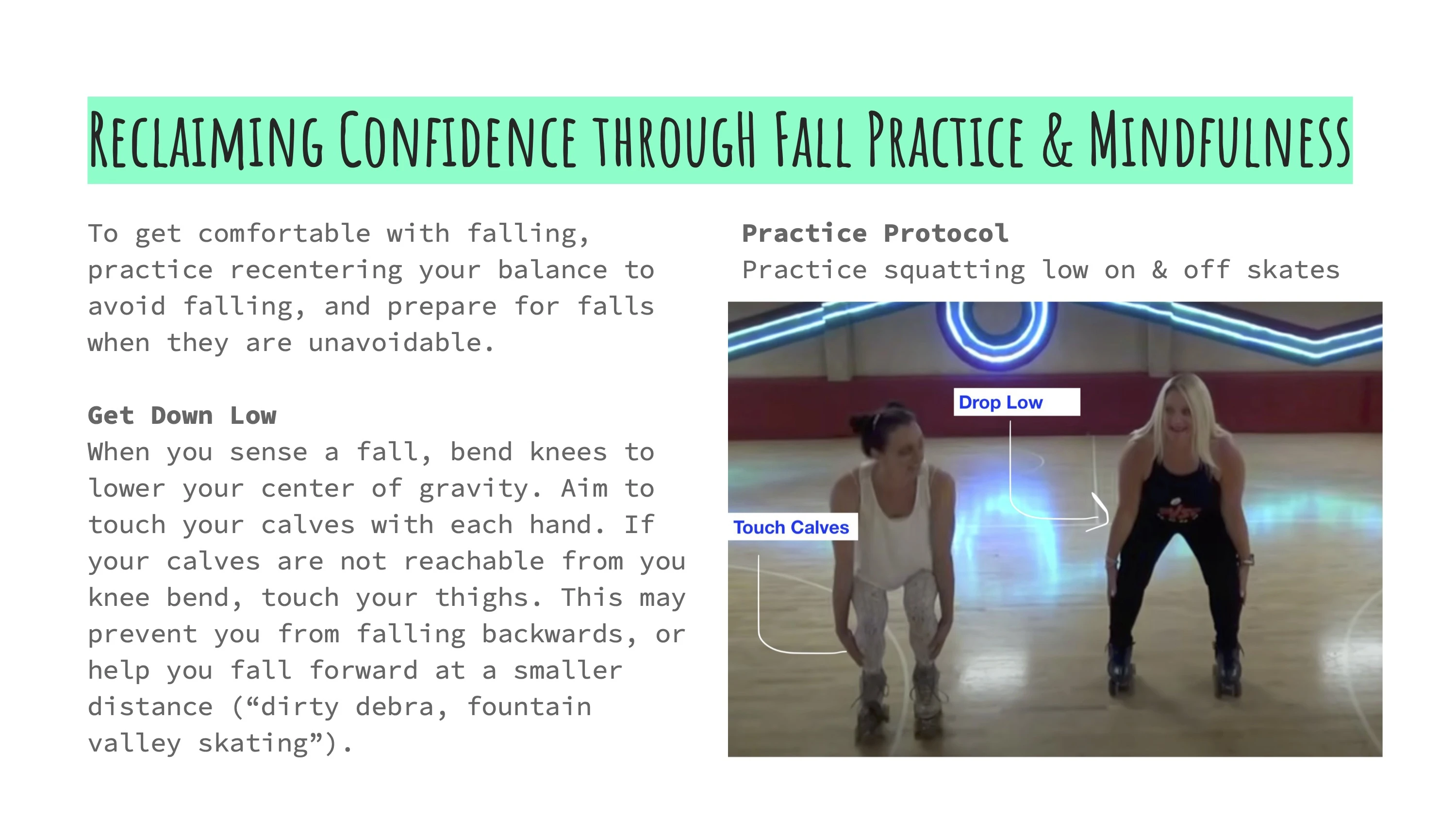 Reclaiming confidence through fall practice and mindfulness — get down low
